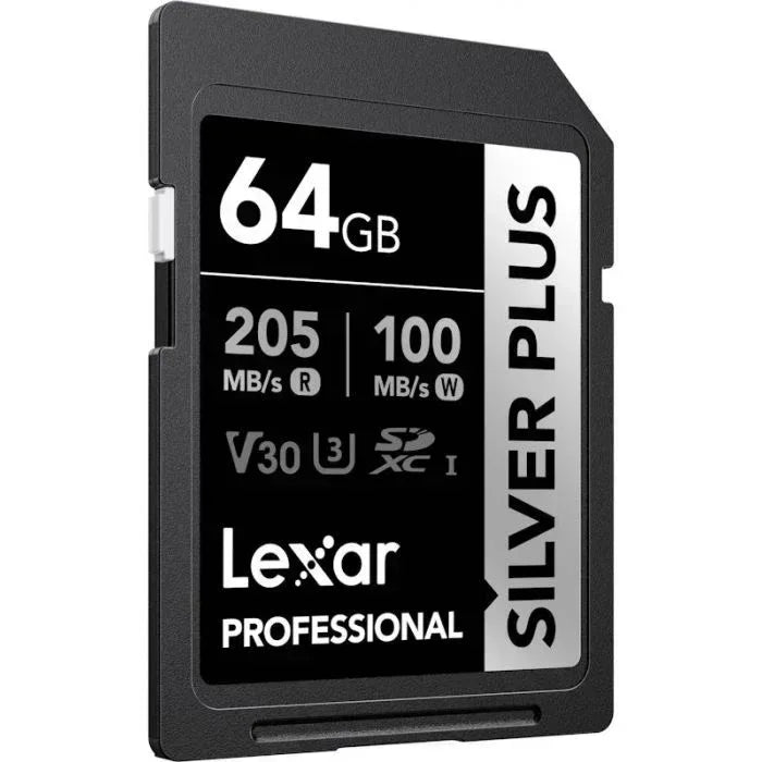 Lexar Professional Silver Plus UHS-I SDXC Memory Card - 64GB, 205MB/s Guards On Duty Security