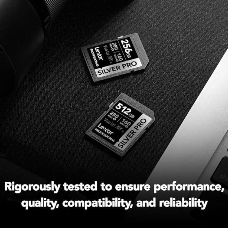 Lexar Professional SILVER PRO SDXC UHS-II Memory Card - 512GB, 280MB/s Guards On Duty Security