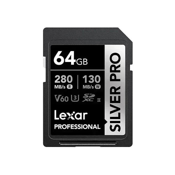 Lexar Professional SILVER PRO SDXC UHS-II Memory Card - 64GB, 280MB/s Guards On Duty Security