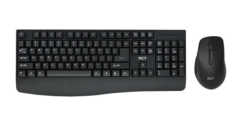 RCT Wireless Keyboard & Mouse Combo |104-Key Membrane Keyboard | AI Tool Key | Optical Mouse; 1000-3200 DPI