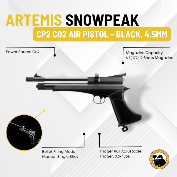 ARTEMIS CP2 BLACK AIRGUN 5.5 - Guards On Duty Shop