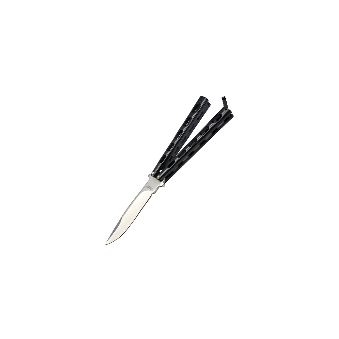 Butterfly knife matte black skeletonized handle - Guards On Duty Shop