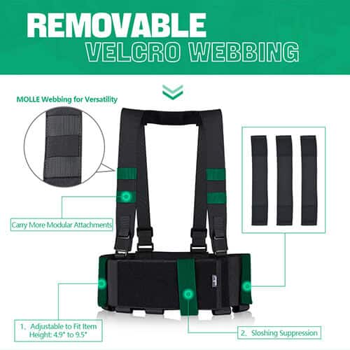 Amomax AM-CR001 9 Pouch Low Profile Chest Rig - Guards On Duty Shop & Security Guards