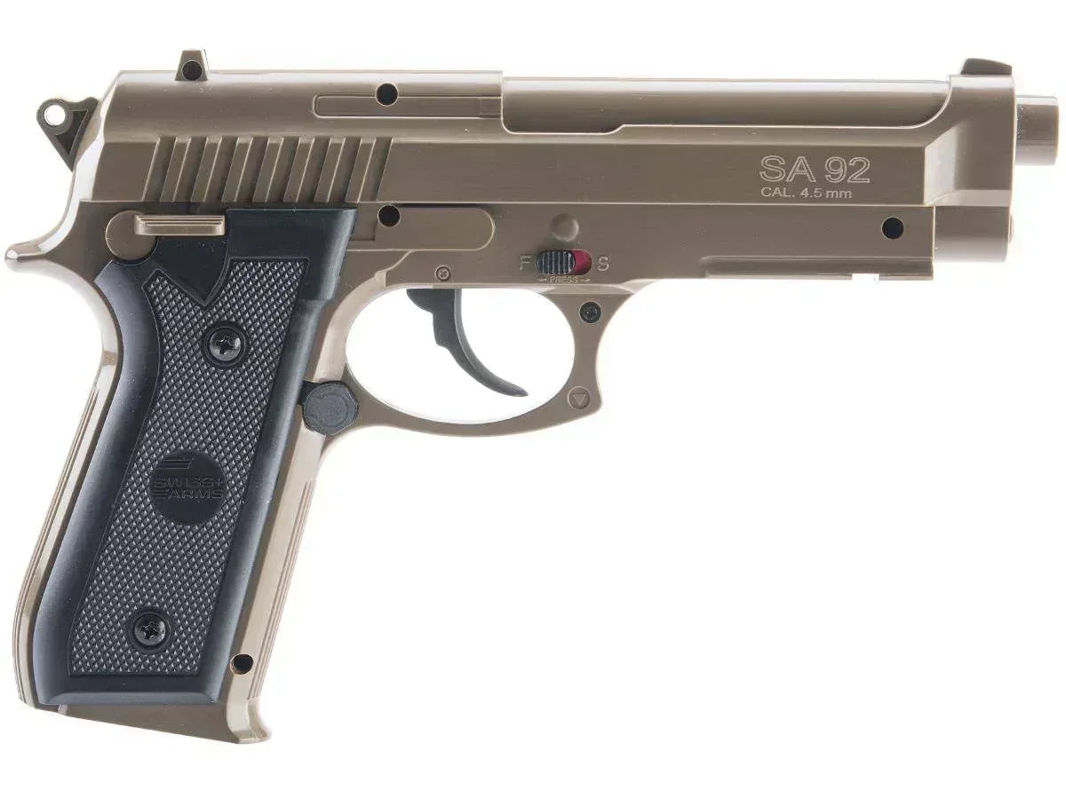 288513 SWISS ARMS SA92 TAN C02 BAX 4.5MM 15BBS Guards On Duty Security