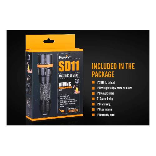 FENIX SD11 LED FLASHLIGHT (BLACK)