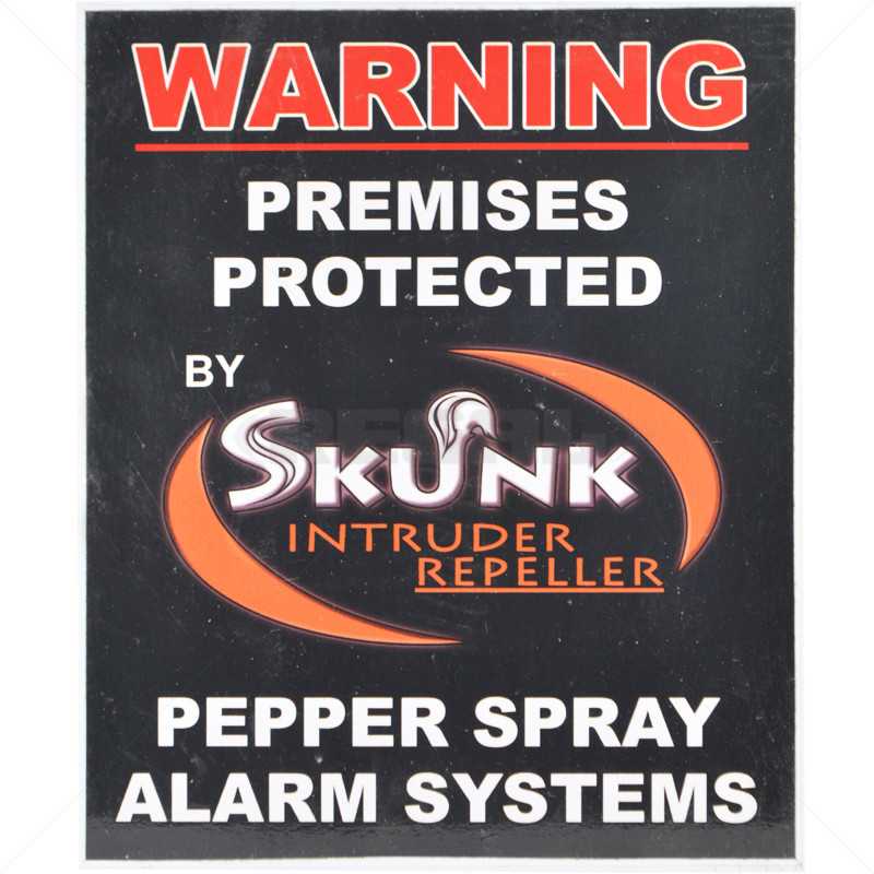 Skunk Pepper Gas Warning Sign 250x210x1mm