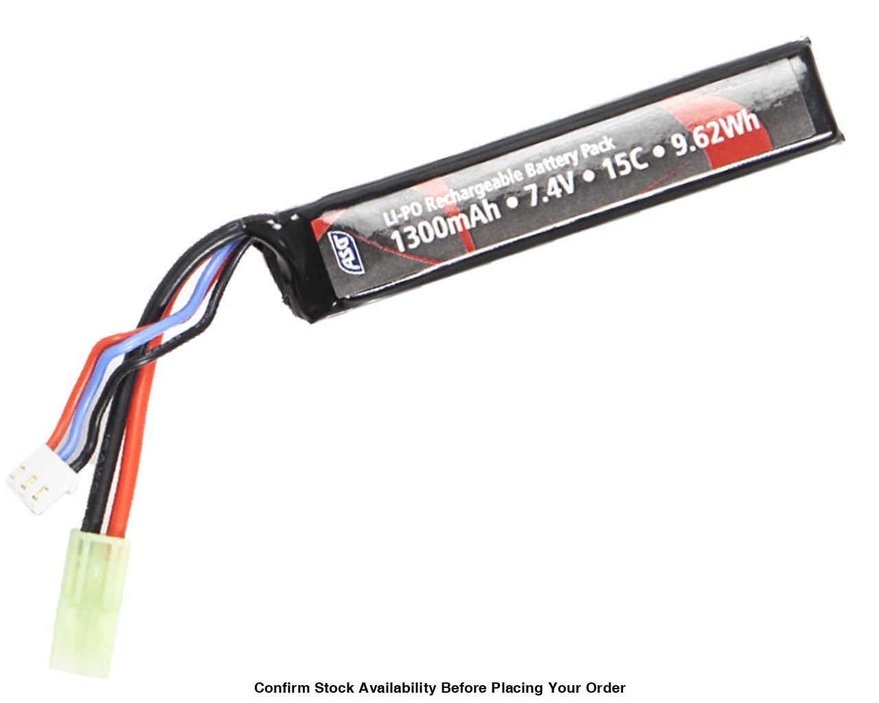 Stock Tube Battery LiPO 7.4V 1300mAh 15C - Guards On Duty Shop