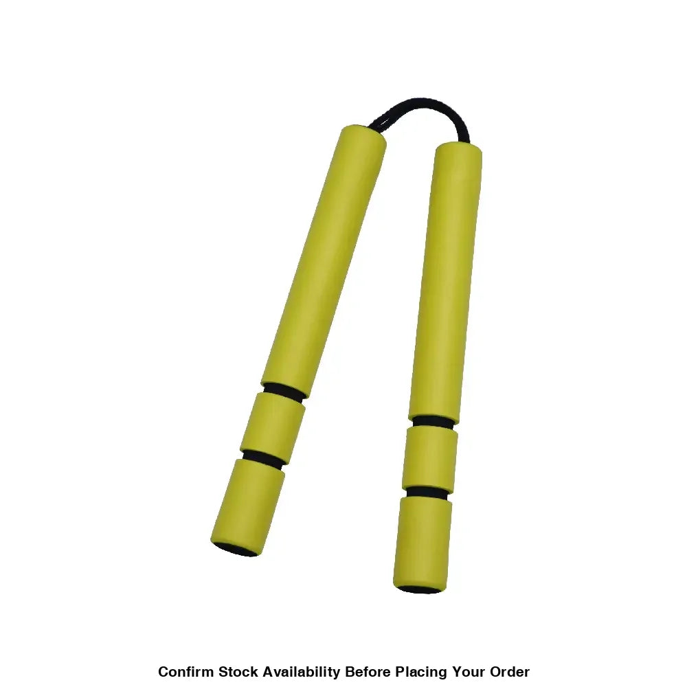 STRING FOAM CHAKU YELLOW W/BLACK GRIP 12″ – E129 - Guards On Duty Shop