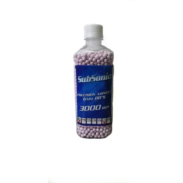 SUBSONIC 6MM BIO BB 0.28G 3000CT/BOTTLE-LIGHT PURPLE Guards On Duty Security