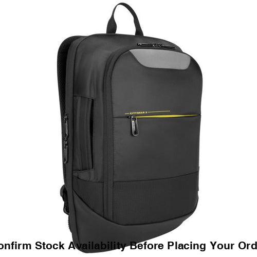 TARGUS - CITYGEAR 14-15.6IN CONVERTIBLE LAPTOP BACKPACK BLACK DETACHABLE SHOULDER STRAPS AND RETRACTABLE HANDLE, DOME PROTECTION SYSTEM, LAPTOP & TABLET COMPARTMENTS - Guards On Duty Shop