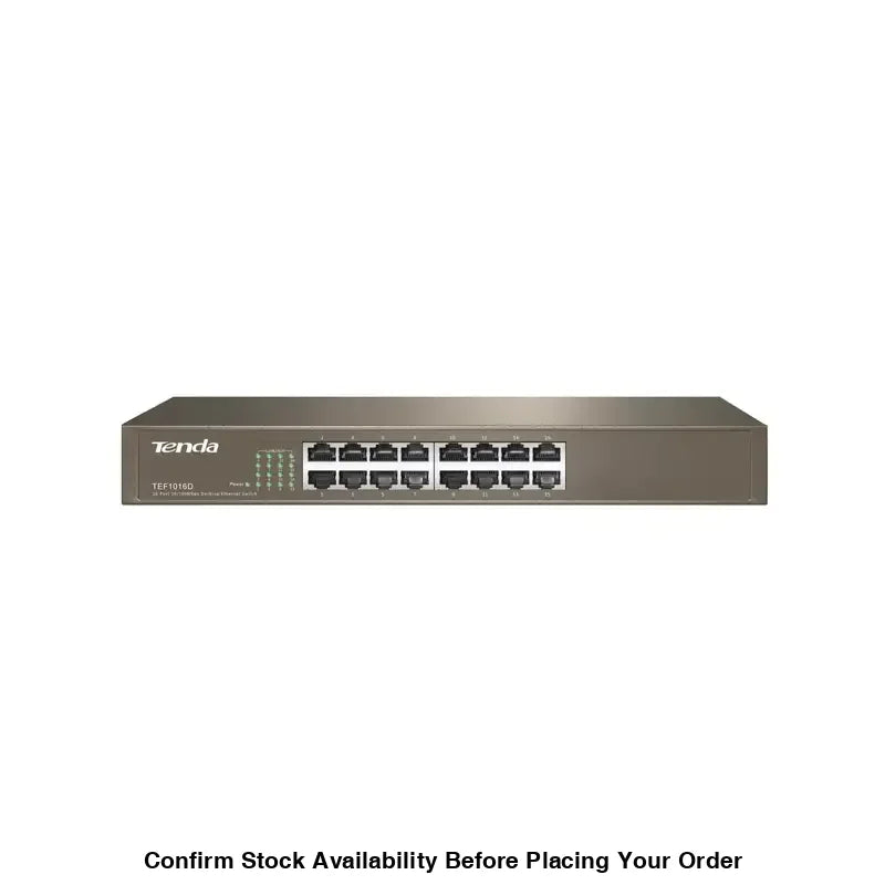 Tenda 16 Port 10/100 Desktop Rackmount Metal Switch