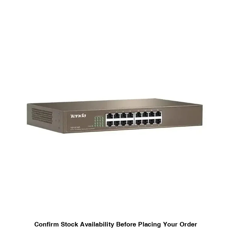 Tenda 16 Port 10/100 Desktop Rackmount Metal Switch