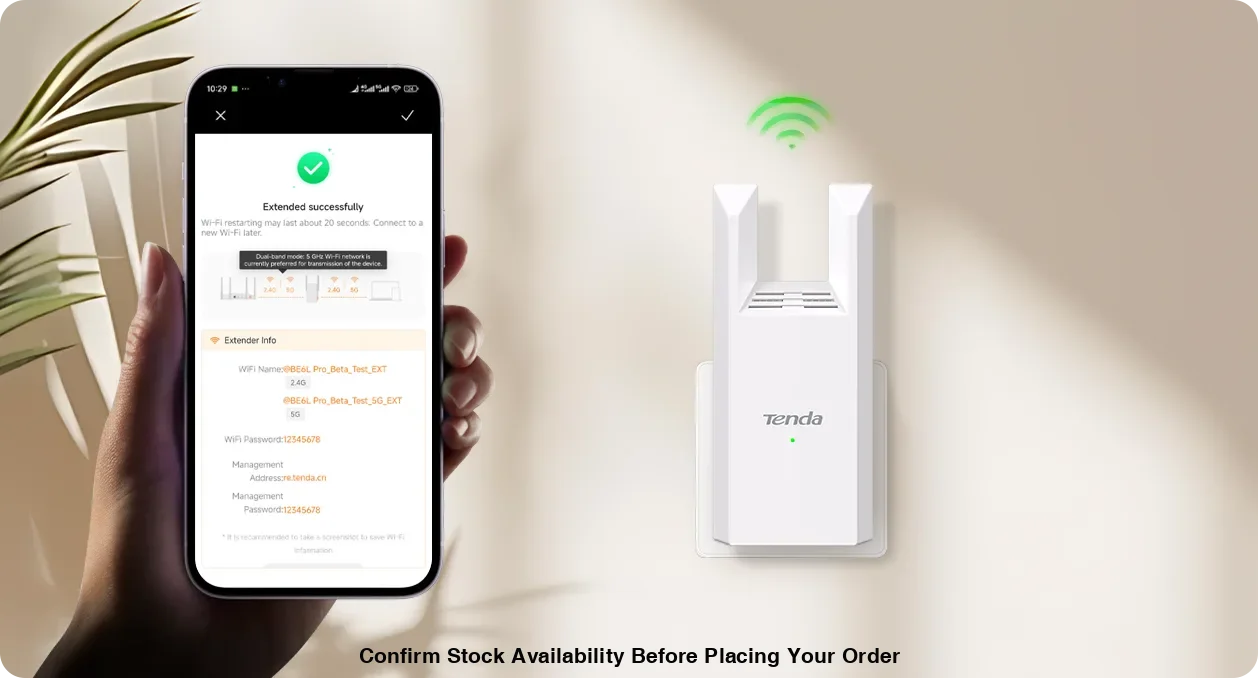 Tenda A18 Pro AC1200 Dual-Band Wi-Fi Range Extender