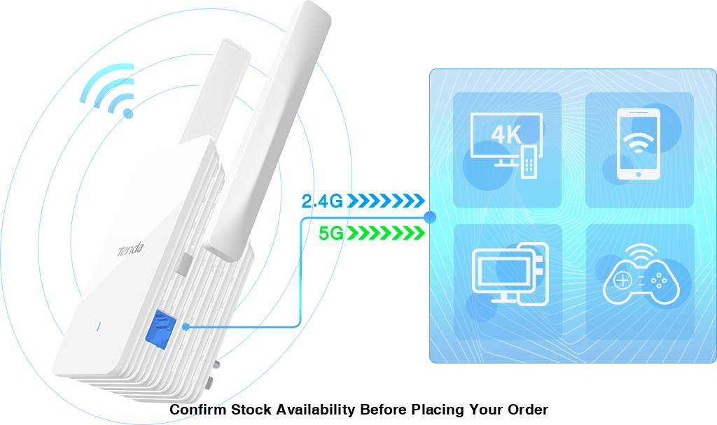 TENDA A33 RANGE EXTENDER WIFI 6 DUAL BAND