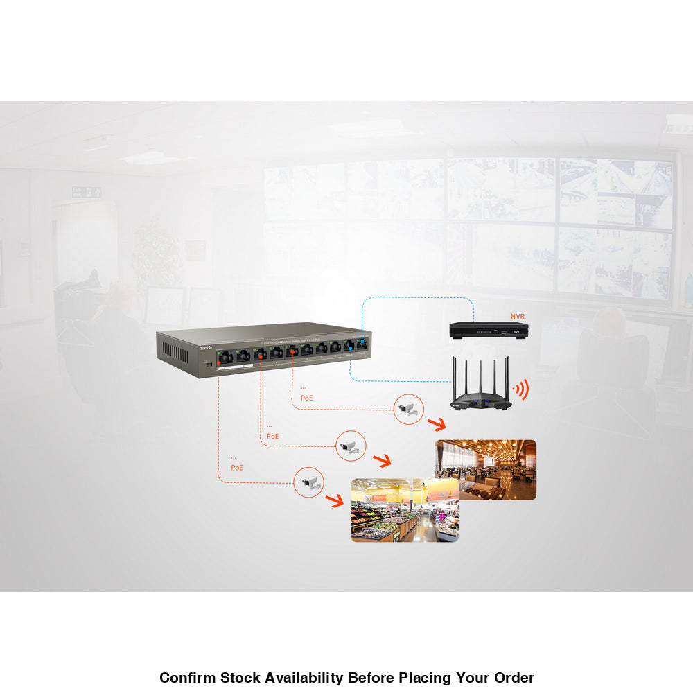 TENDA DESKTOP SWITCH 10/100 8-PORT POE - Guards On Duty Shop