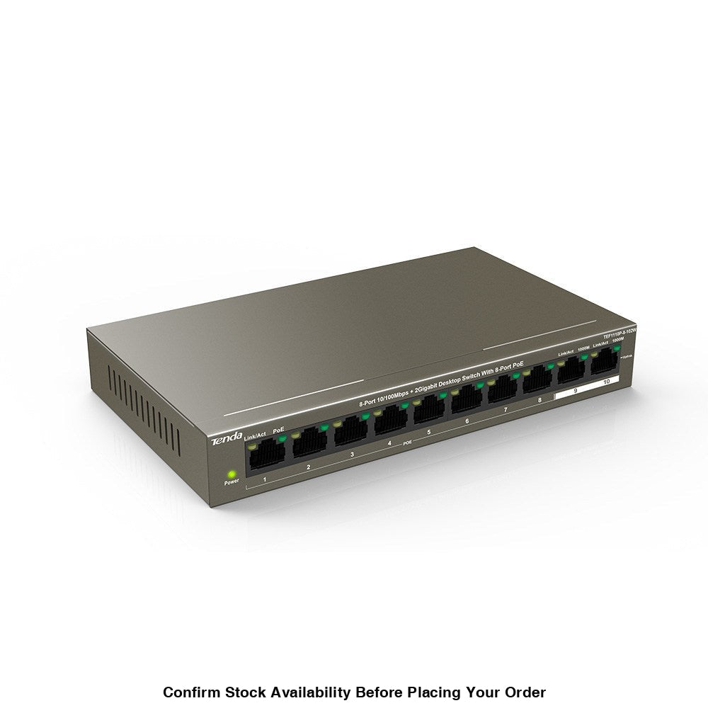 TENDA DESKTOP SWITCH 10/100 8-PORT POE - Guards On Duty Shop