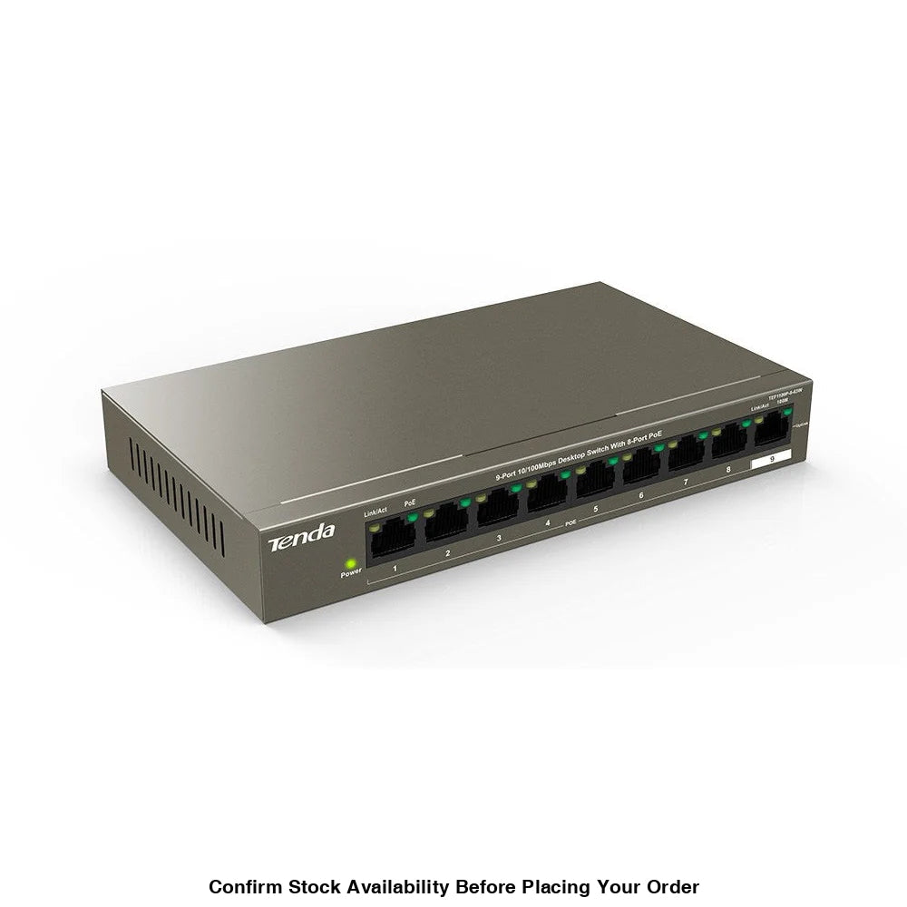 TENDA DESKTOP SWITCH 10/100 8-PORT POE - Guards On Duty Shop