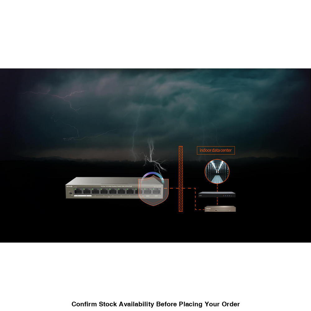 TENDA DESKTOP SWITCH 10/100 8-PORT POE - Guards On Duty Shop