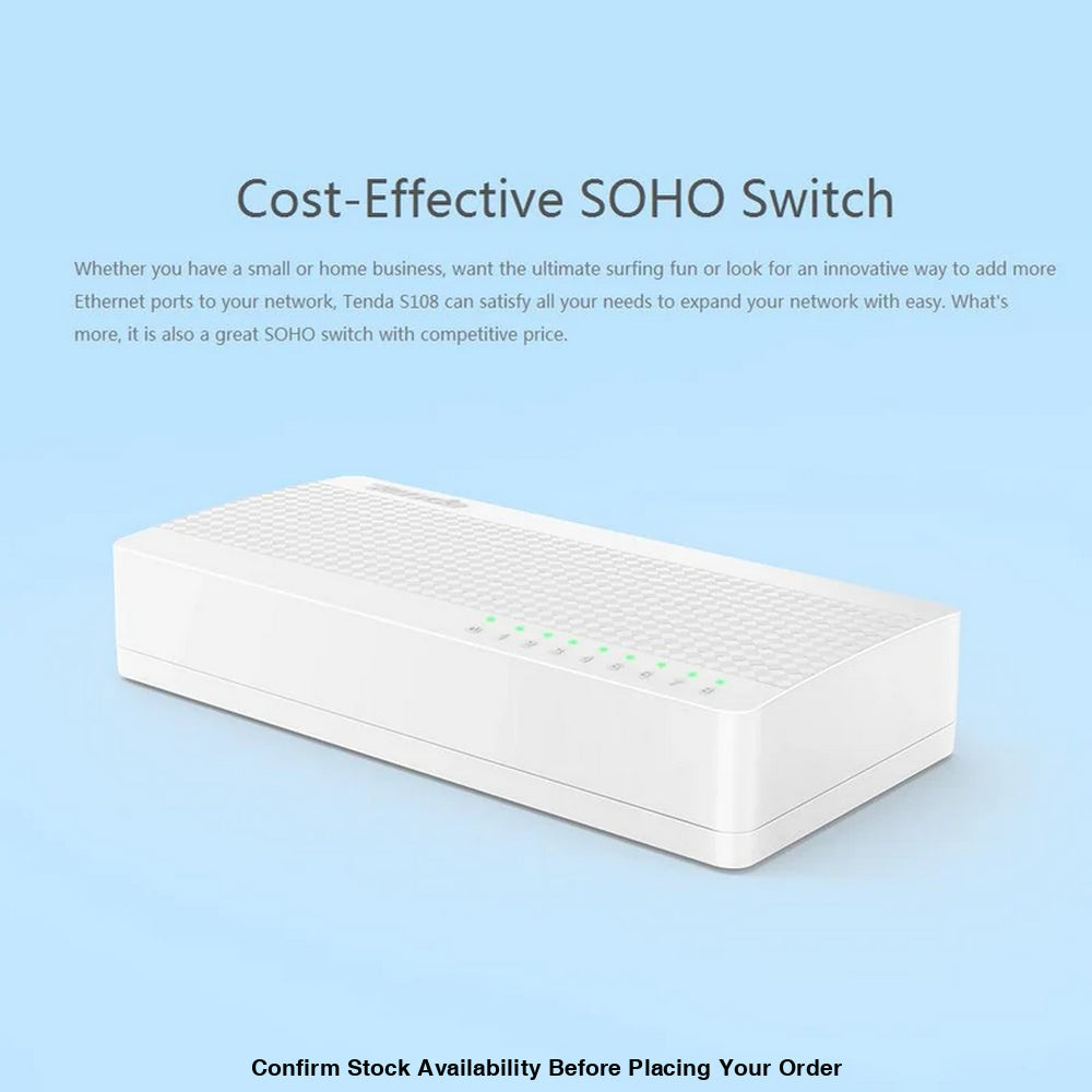 TENDA DESKTOP SWITCH 8-PORT FAST ETHERNET 10/100 - Guards On Duty Shop