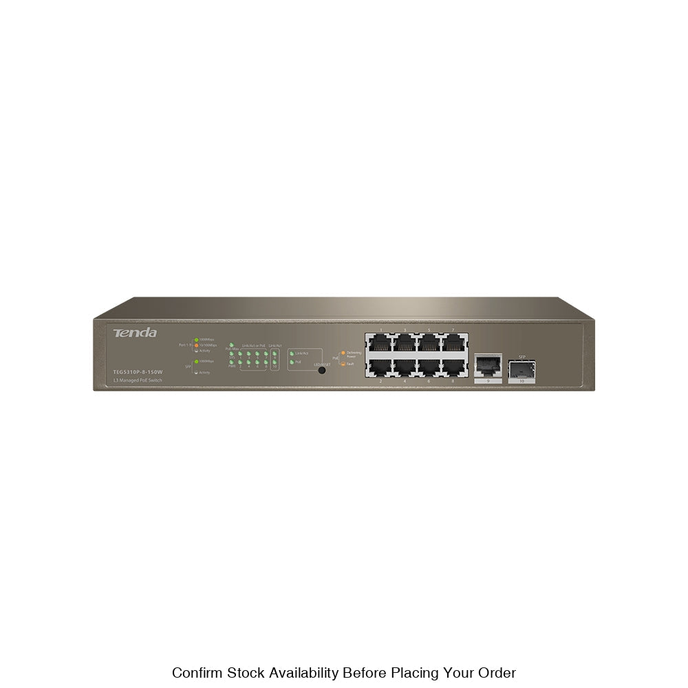 TENDA LAYER 3 MANAGED SWITCH, 8 PORT - Guards On Duty Shop