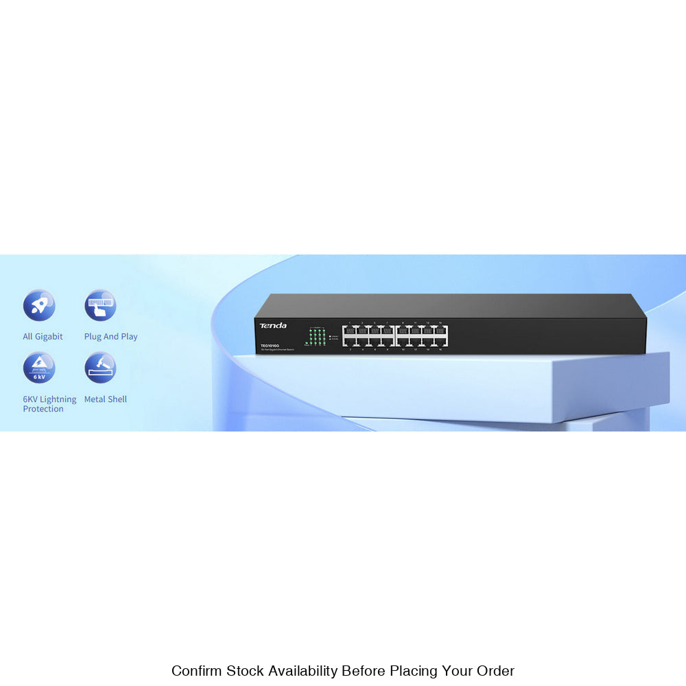 TENDA RACKMOUNT/DESKTOP SWITCH 16 PORT - Guards On Duty Shop