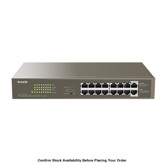 TENDA RACKMOUNT SWITCH GIGABIT 16 PORT POE - Guards On Duty Shop