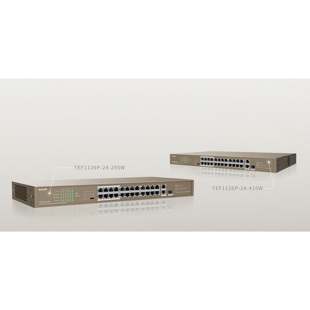 TENDA RACKMOUNT UNMANAGED SWITCH 10/100 24-PORT POE - Guards On Duty Shop