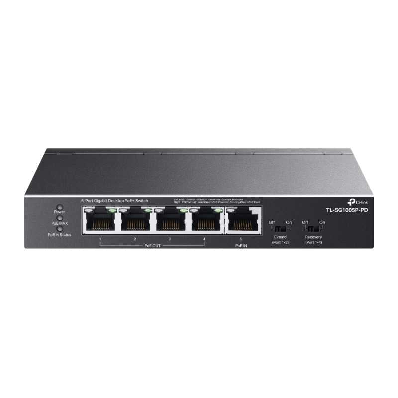 TP-Link 5-Port Gigabit Switch - 1-Port PoE++ In and 4-Port PoE+ Out