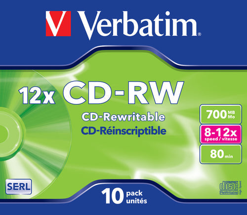 VERBATIM 700MB - CD-RW (12X) - JEWEL CASE - Guards On Duty Shop