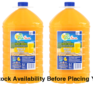 Vita Sun 2 X 5L Mango Orange Blended Fruit Drink Concentrate 5 Liter (Sold 2 x 5L Per Case) Vita Sun Mango Orange 5L