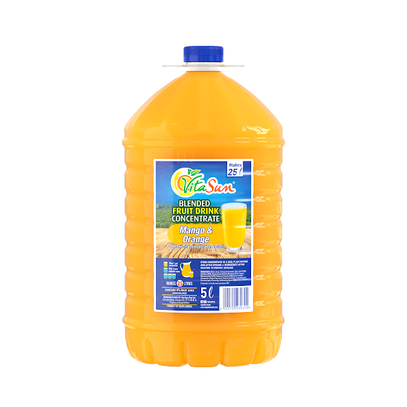 Vita Sun 2 X 5L Mango Orange Blended Fruit Drink Concentrate 5 Liter (Sold 2 x 5L Per Case) Vita Sun Mango Orange 5L