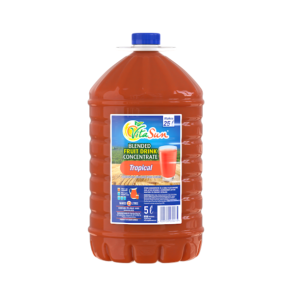 Vita Sun 2 X 5L Tropical Punch 8% Blended Fruit Drink Concentrate 5 Liter (Sold 2 x 5L Per Case) Vita Sun Tropical