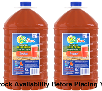 Vita Sun 2 X 5L Tropical Punch 8% Blended Fruit Drink Concentrate 5 Liter (Sold 2 x 5L Per Case) Vita Sun Tropical
