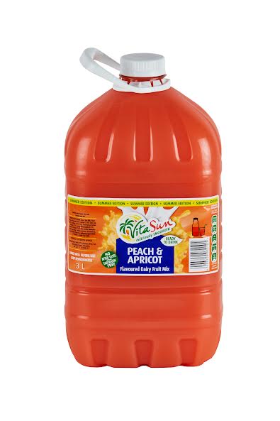 Vita Sun 4 X 3L Dairy Blend Peach Apricot Fruit Drink (Sold 4 X 3 L Per Case) Vita Sun DB Peach Apricot Blended 1.5L