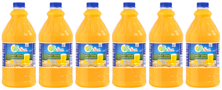 Vita Sun 6 X 2L Mango Orange 8% Blended Fruit Drink Concentrate 2 Liter (Sold 6 x 2L Per Case) Vita Sun Mango Orange