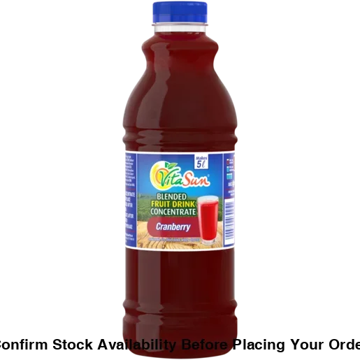 Vita Sun 9 X 1Lt Cranberry 8% Blended Fruit Drink Concentrate 1 Liter (Sold 9 x 1L Per Case) Vita Sun Cranberry Blended