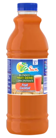 Vita Sun 9 X 1Lt Fruit Cocktail 8% Blended Fruit Drink Concentrate 1 Liter (Sold 9 x 1L Per Case) Vita Sun Fruit