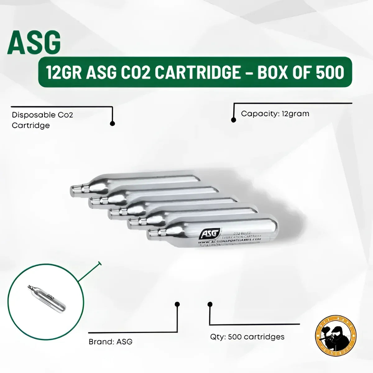 Y-CO2 Cartridges 500 - Guards On Duty Shop