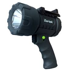 Zartek ZA-477 Mega Bright Spotlight 750 Lumen V5 LED Rechargeable Heavy Duty with Red Lens