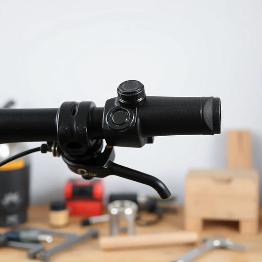 7-speed gear shifter mounted on a bicycle handlebar with visible cable routing for smooth shifting