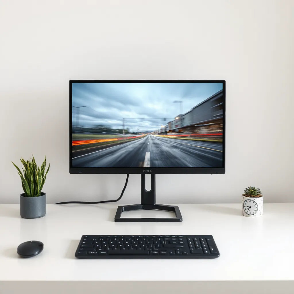 25-inch gaming monitor showing a crisp, fast-moving game scene on an IPS display