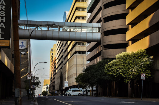 a street with buildings on either side