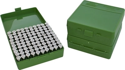 MTM AMMO BOX 100 RD 9MMP/ 380 ACP BLUE — MTM-P-100-9-24