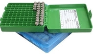 MTM AMMO BOX 100 RD 9MMP/ 380 ACP BLUE — MTM-P-100-9-24
