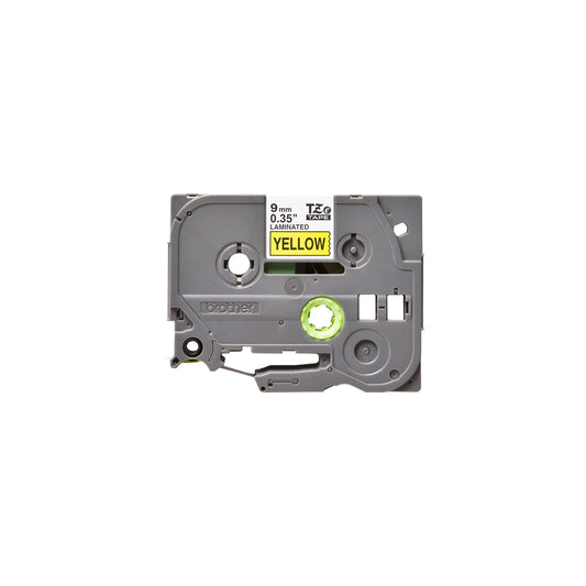 BROTHER TZE-621 LAMINATED TAPE LABEL - BLACK-ON-YELLOW (9MM X 8M)