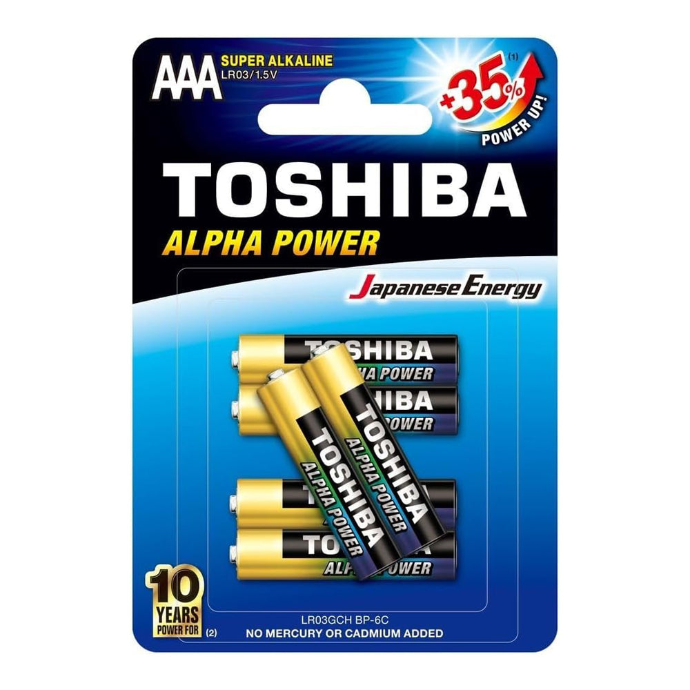TOSHIBA 6-PACK AAA ALKALINE BATTERIES