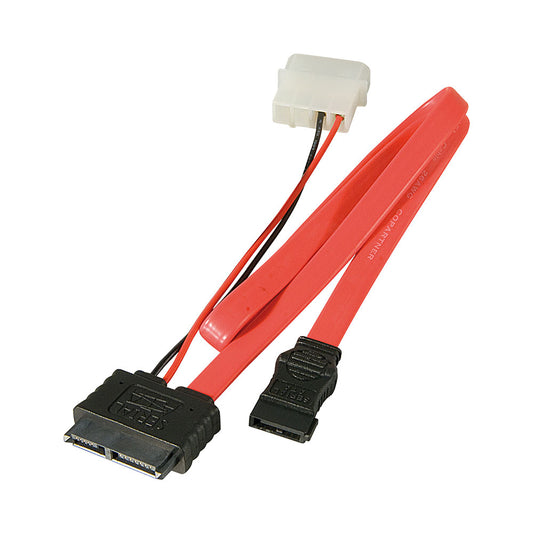 LINDY 0.3M INTERNAL SLIM SATA CABLE WITH 5.25" PSU POWER CONNECTION (33607) - Guards On Duty Shop & Security Guards