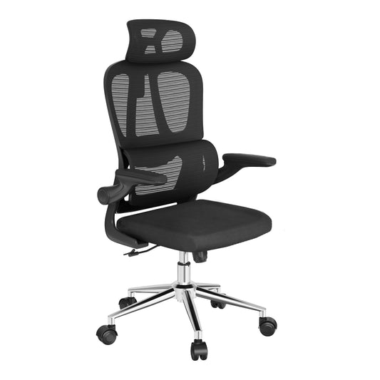 LINKQNET OC19 ERGONOMIC OFFICE CHAIR WITH MESH BACKREST, ADJUSTABLE LUMBAR SUPPORT AND ADJUSTABLE SEAT HEIGHT