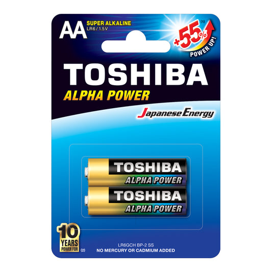 TOSHIBA 2-PACK AA ALKALINE BATTERIES - Guards On Duty Shop & Security Guards