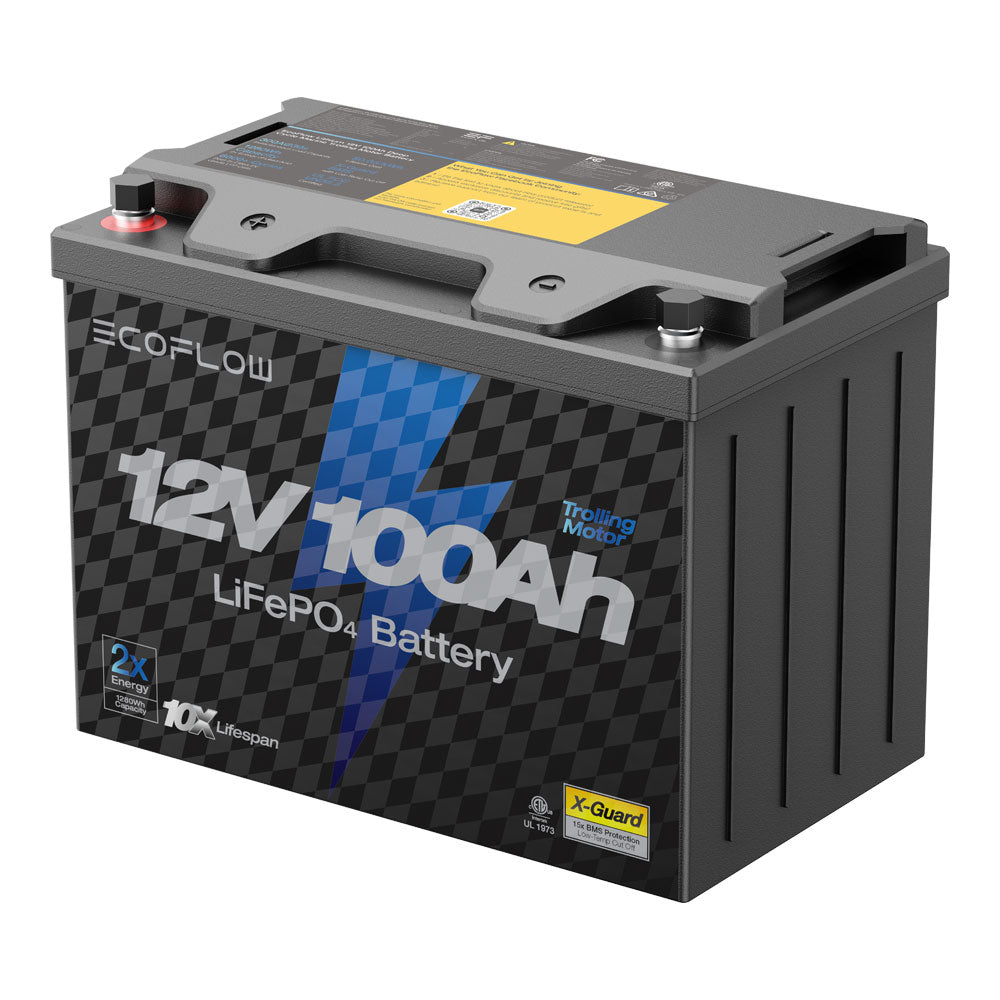 ECOFLOW 12V 100AH LITHIUM DEEP CYCLE MARINE AND TROLLING MOTOR BATTERY